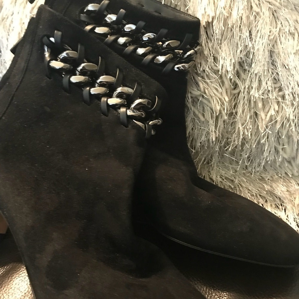 Authentic Valentino Black Suede Boots New